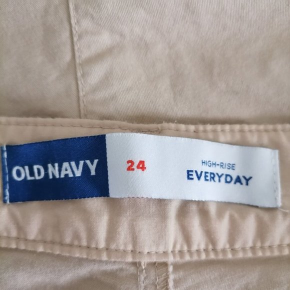 Old Navy Womens Tan Everyday Walking Stretch Flat Front Chino Shorts Size 24 - Picture 5 of 6